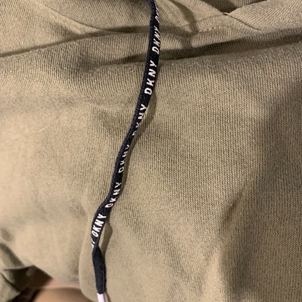 DKNY Olive green hoodie with zip side - Picture 5 of 11